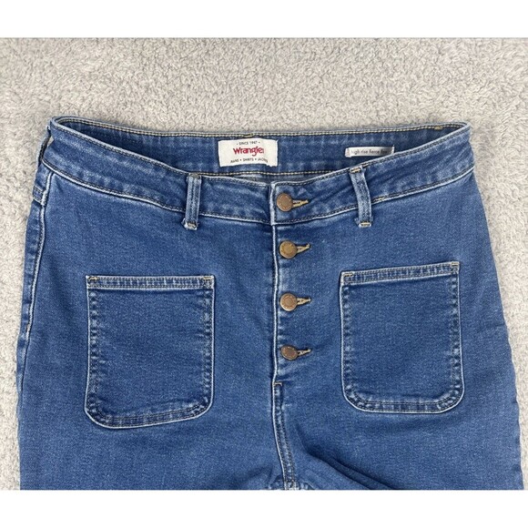 Wrangler Jeans Women's Size 12 High-Rise Fierce Flare Raw Hem Boho Country Gypsy - Picture 6 of 13